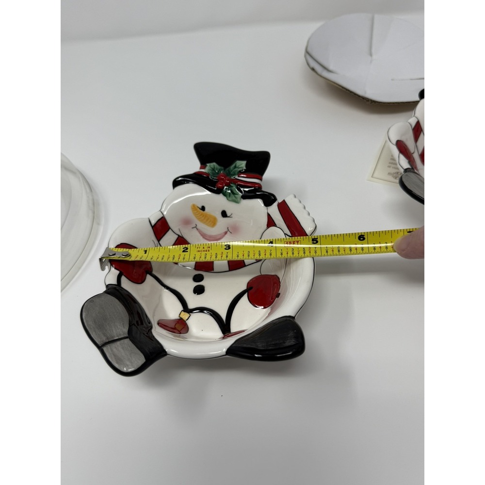 NIB FITZ AND FLOYD - 2006 Cheers Snowman Bowl Set of 2 - Picture 4 of 6